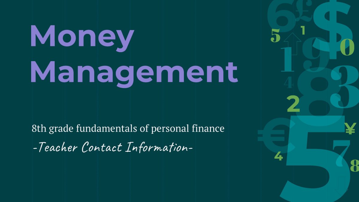 Money Management (for 8th graders)
